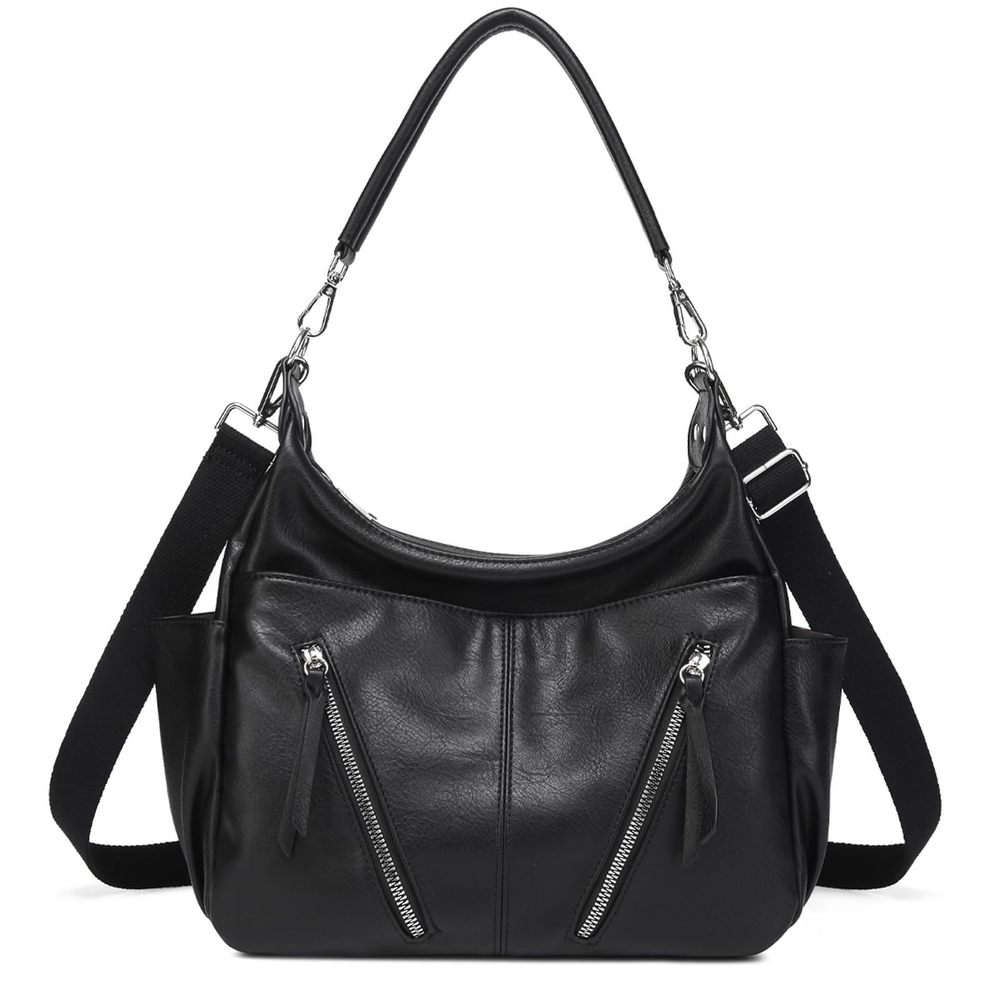 Vegan Leather Hobo Bags – Trendy Black Crossbody Purse & Shoulder Satchel